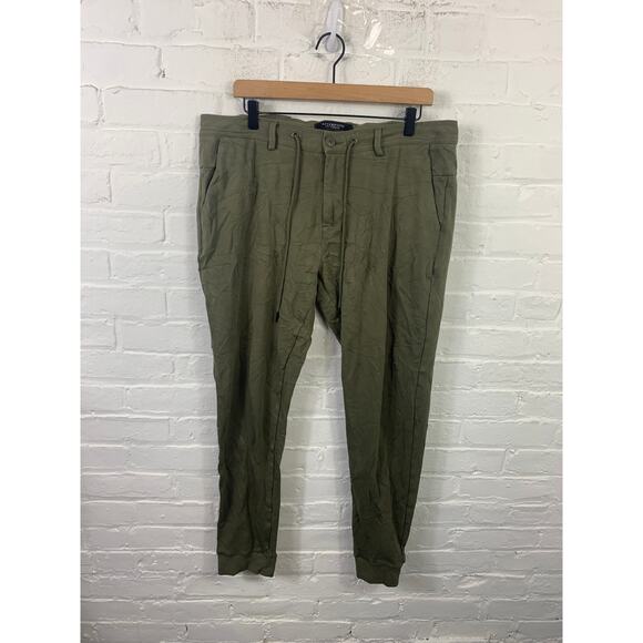 Liverpool Men's Jogger Sweatpants Drawstring Waist Olive Green Size 38/32 - Picture 1 of 9